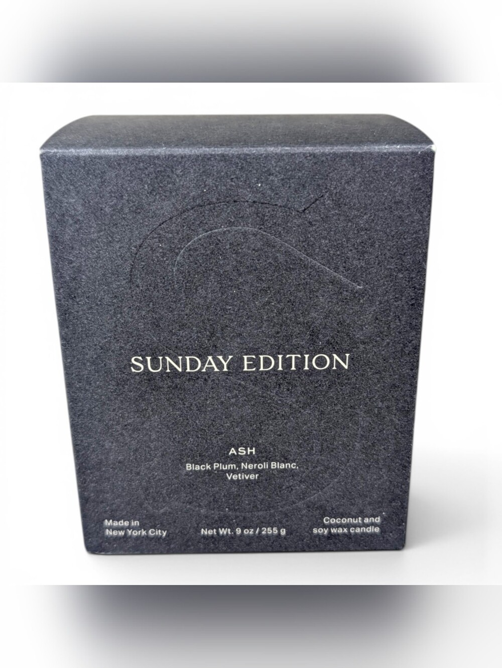 NEW Sunday Edition Candle Ash Scented Coconut Soy Wax 9 oz Handmade Neroli Rose